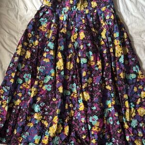 H&M Floral A-Line Skirt - Purple, Blue, Yellow